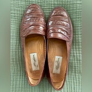 Mezlan Sebastian Brown Lizard Leather Loafers